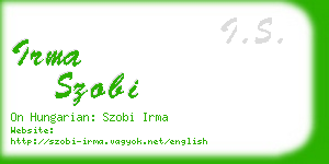 irma szobi business card